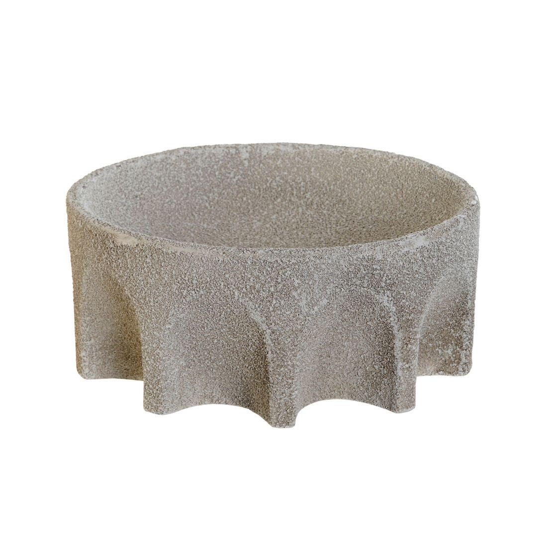 Grey Cement Effect Resin Wrinkled Bowl