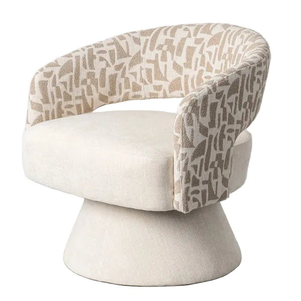 Revolving Armchair in Cream Beige