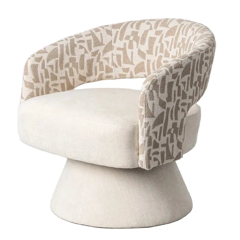 Revolving Armchair in Cream Beige
