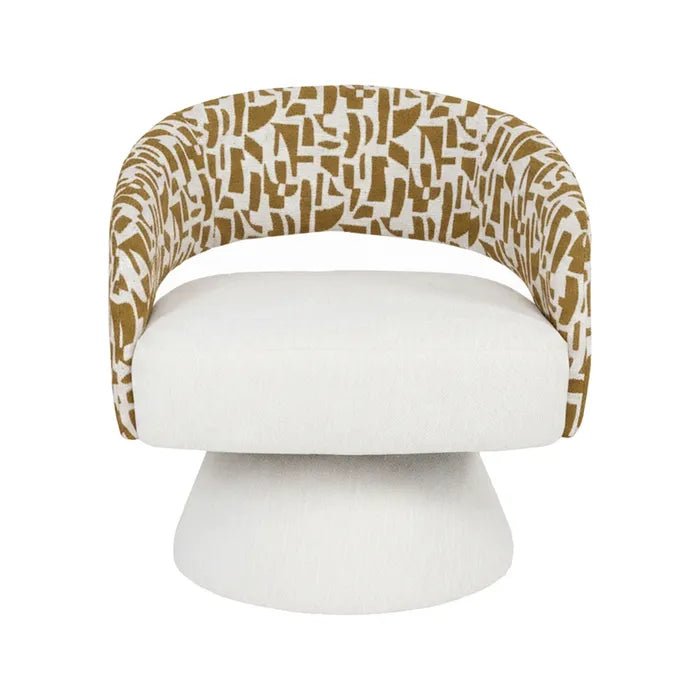 Revolving Armchair in Cream-Ochre