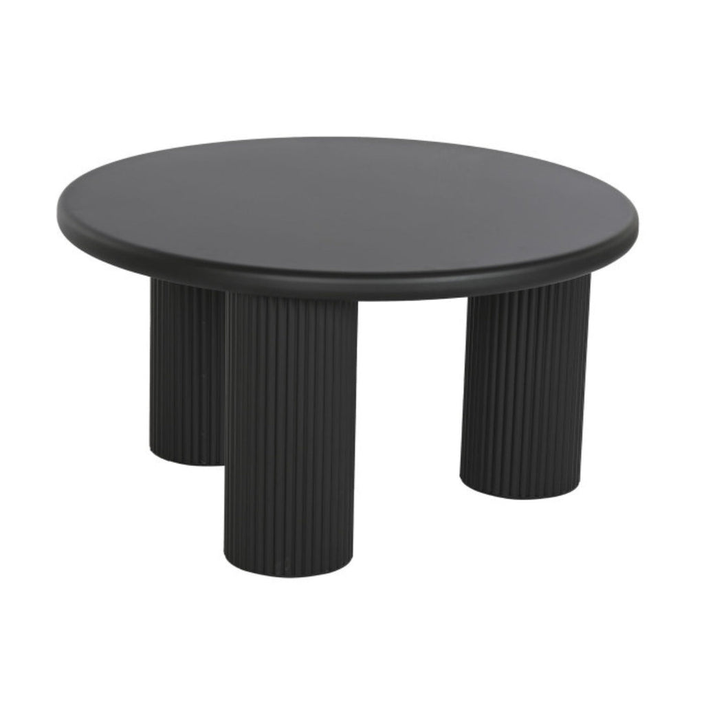 Ribbed Black Metal Coffee Table