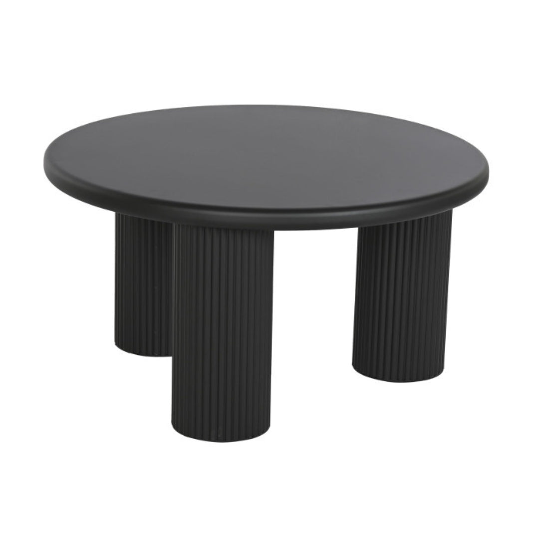 Ribbed Black Metal Coffee Table