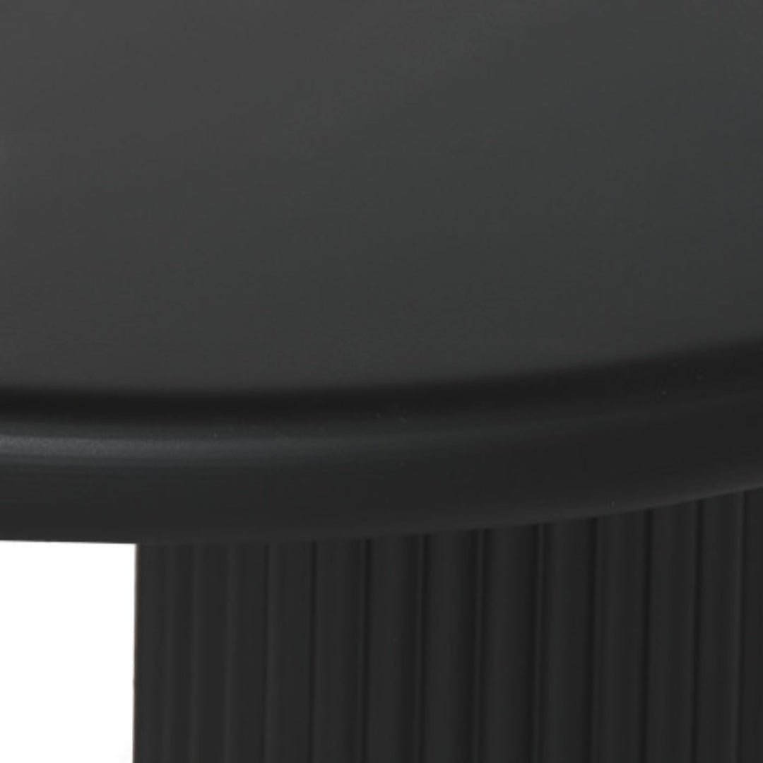Ribbed Black Metal Coffee Table - LUXONAS