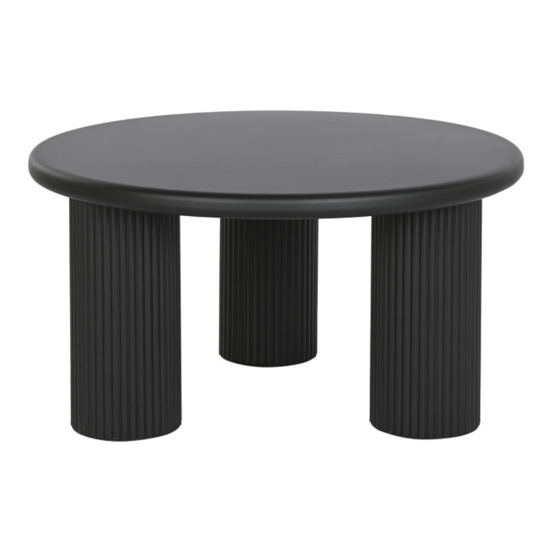 Ribbed Black Metal Coffee Table - LUXONAS