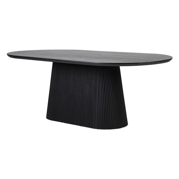 Ribbed Bottom Dining Table - Elegant Oak and Plywood Design
