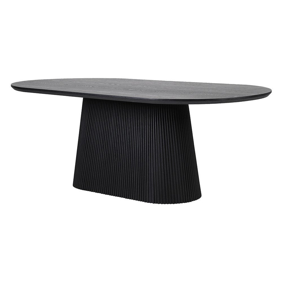 Ribbed Bottom Dining Table - Elegant Oak and Plywood Design