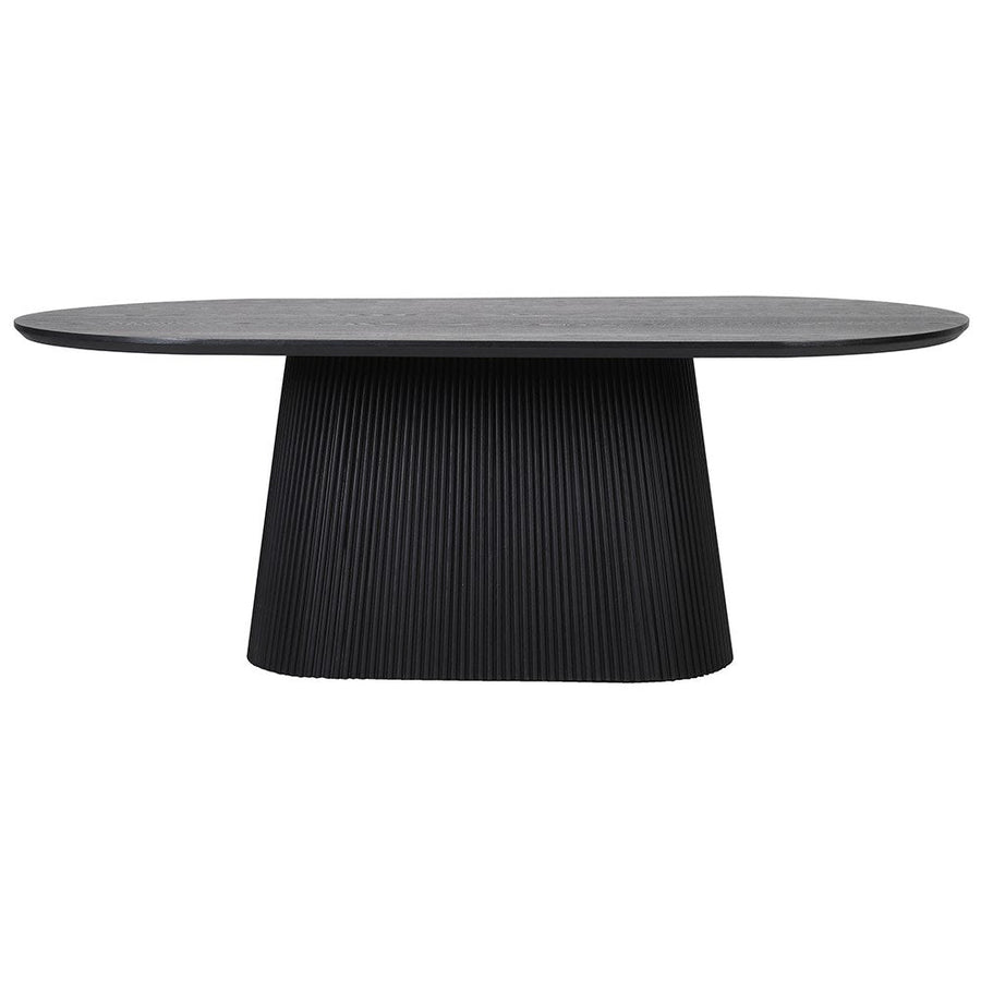 Ribbed Bottom Dining Table - Elegant Oak and Plywood Design