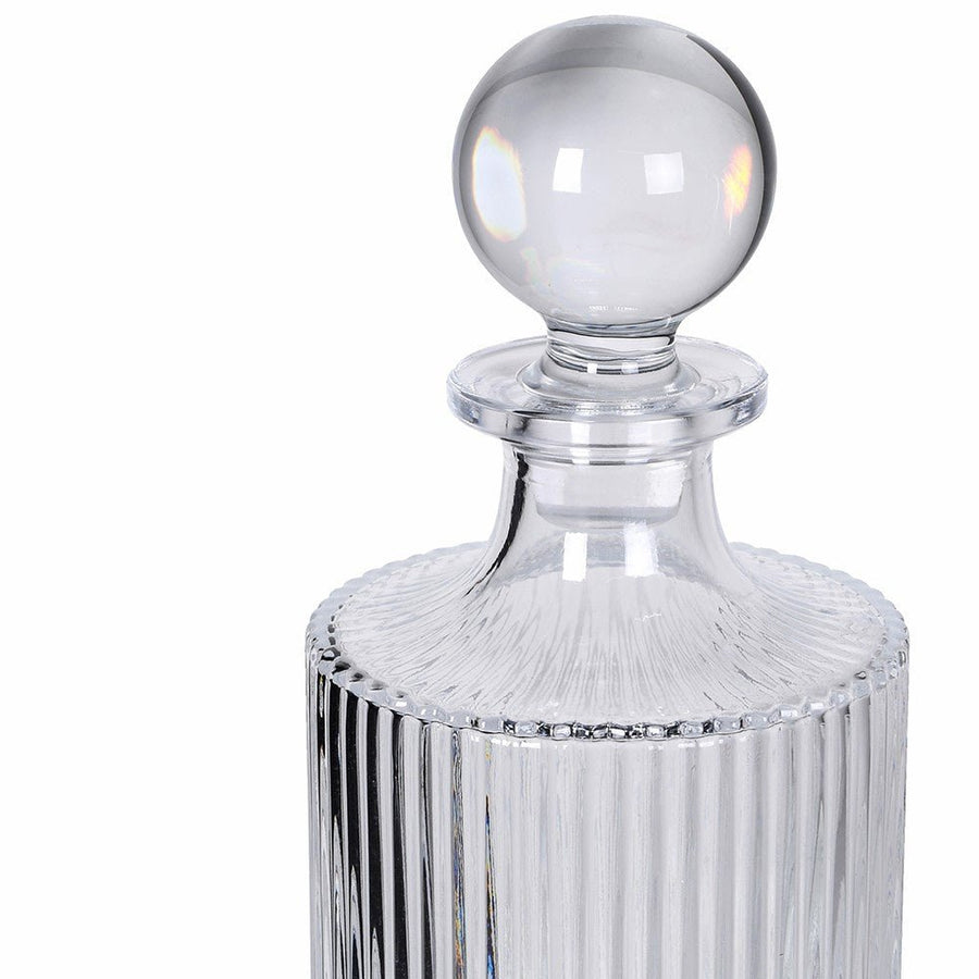 Ribbed Glass Decanter Set - Elegant and Functional