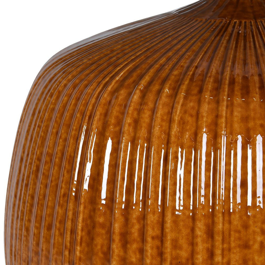 Ribbed Toffee Table Lamp
