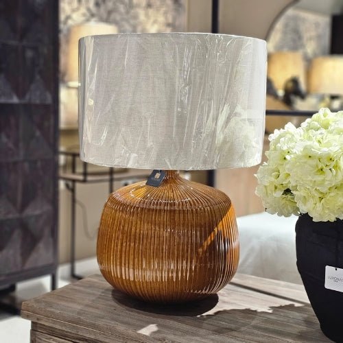 Ribbed Toffee Table Lamp - LUXONAS HOME