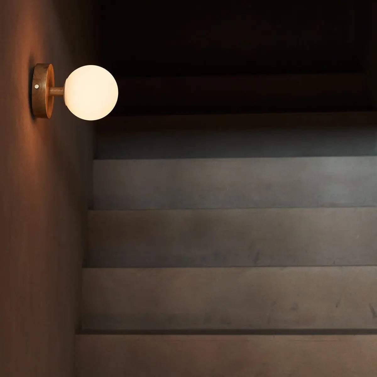 Richella Light Brown Wooden & Glass Wall Light | Rechargeable & Cordless - LUXONAS HOME