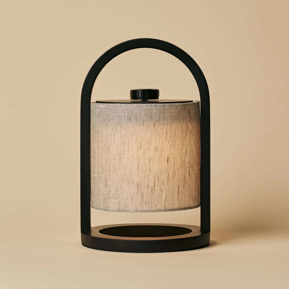 River Black & Grey Wooden Rechargeable Lamp | Linen Blend, Versatile & Up to 100 Hours of Battery Life - LUXONAS HOME