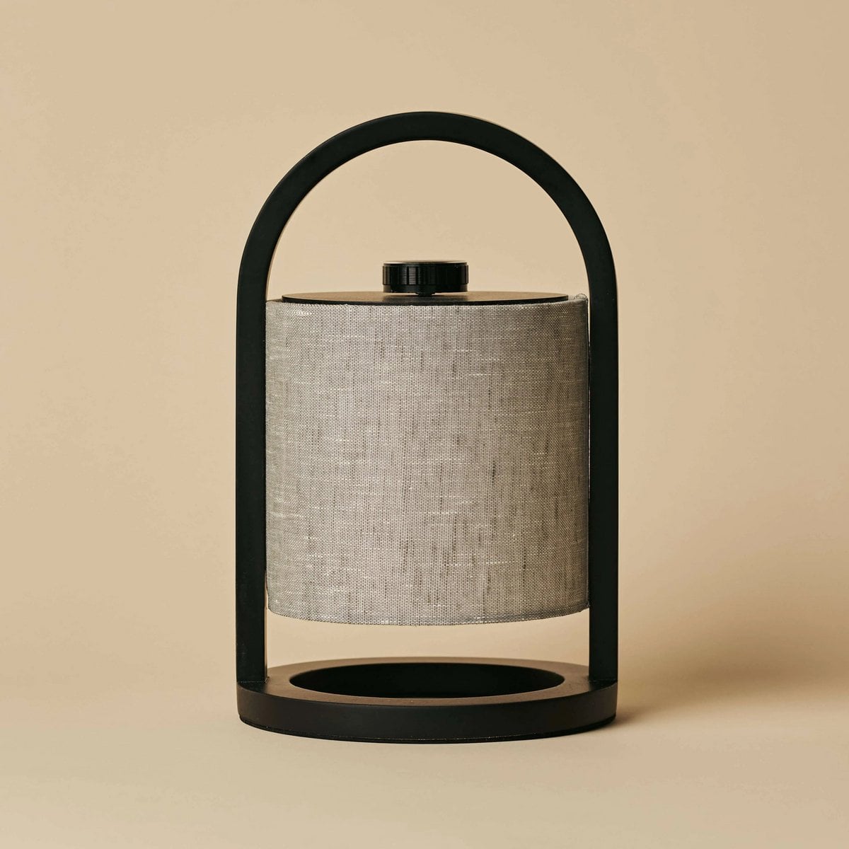 River Black & Grey Wooden Rechargeable Lamp | Linen Blend, Versatile & Up to 100 Hours of Battery Life - LUXONAS HOME