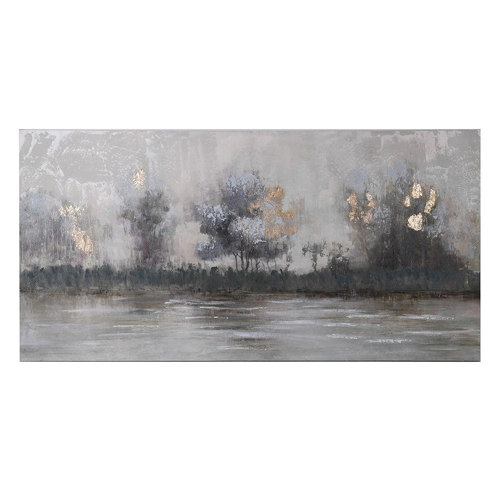 River Scene Oil Painting - LUXONAS