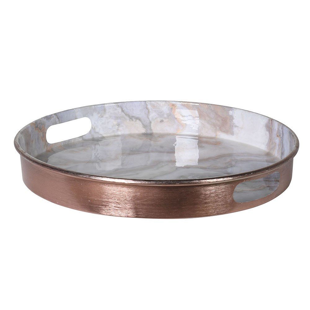 Rose Gold Marble Effect Serving Tray