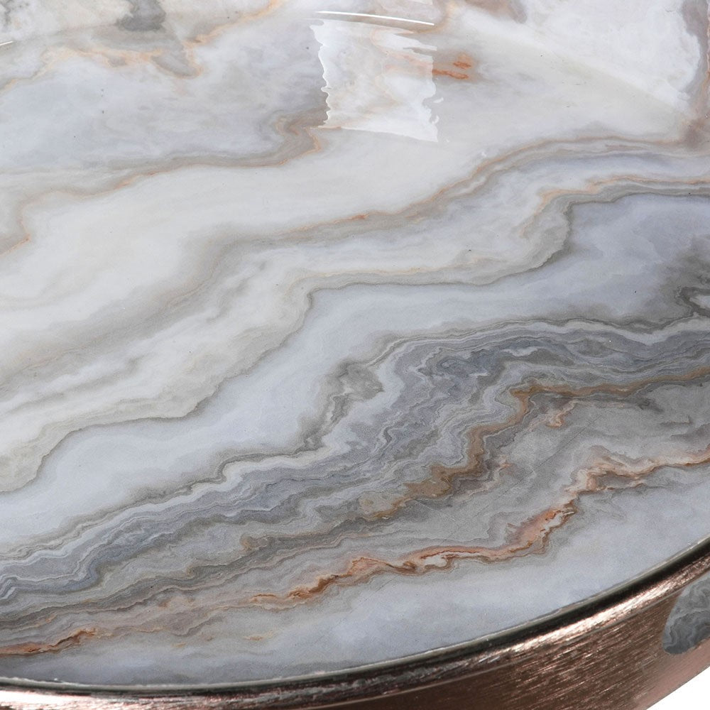 Rose Gold Marble Effect Tray - LUXONAS