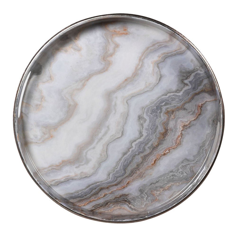 Rose Gold Marble Effect Tray - LUXONAS