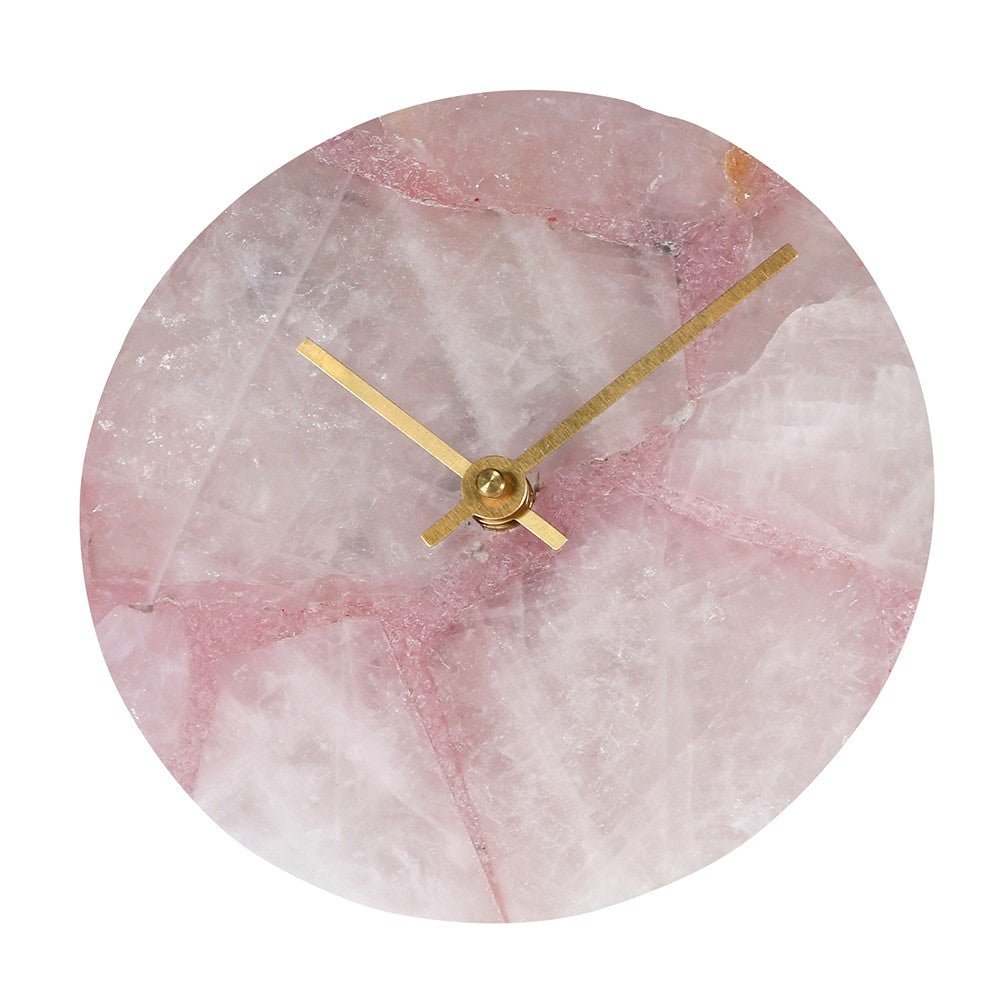 Rose Quartz Round Table Clock - LUXONAS