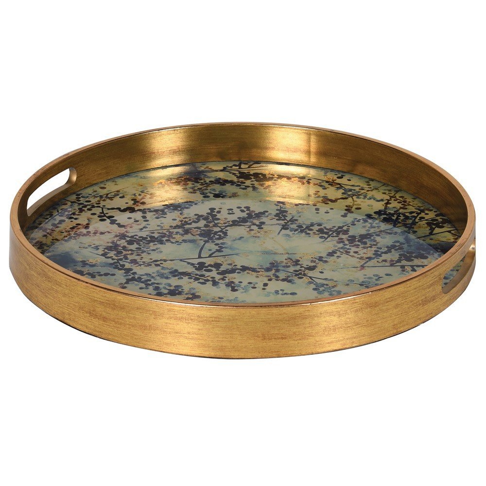 Round Blossom Effect Decorative Tray
