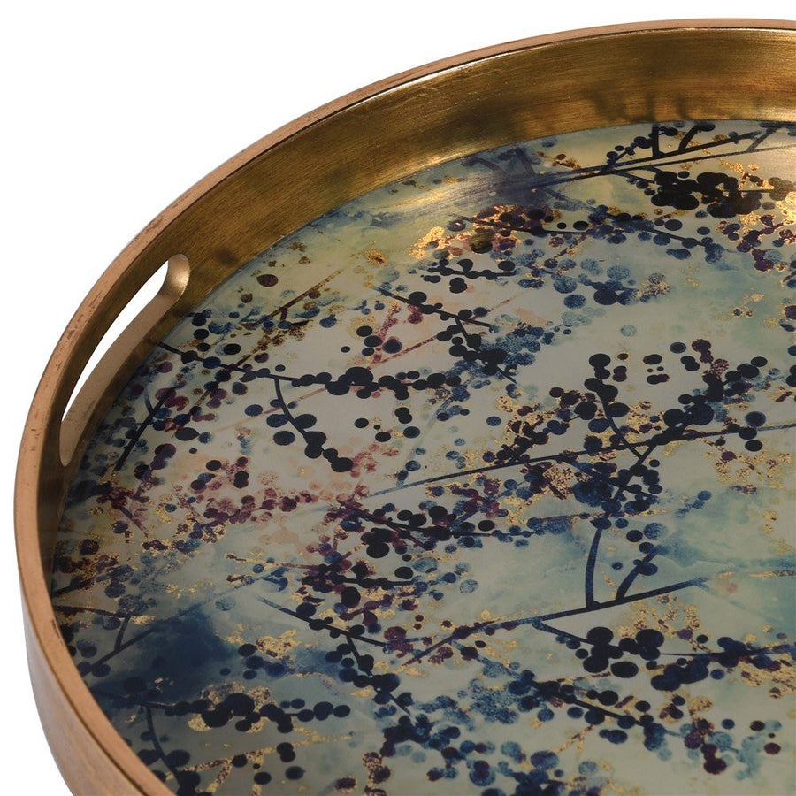 Round Blossom Effect Decorative Tray