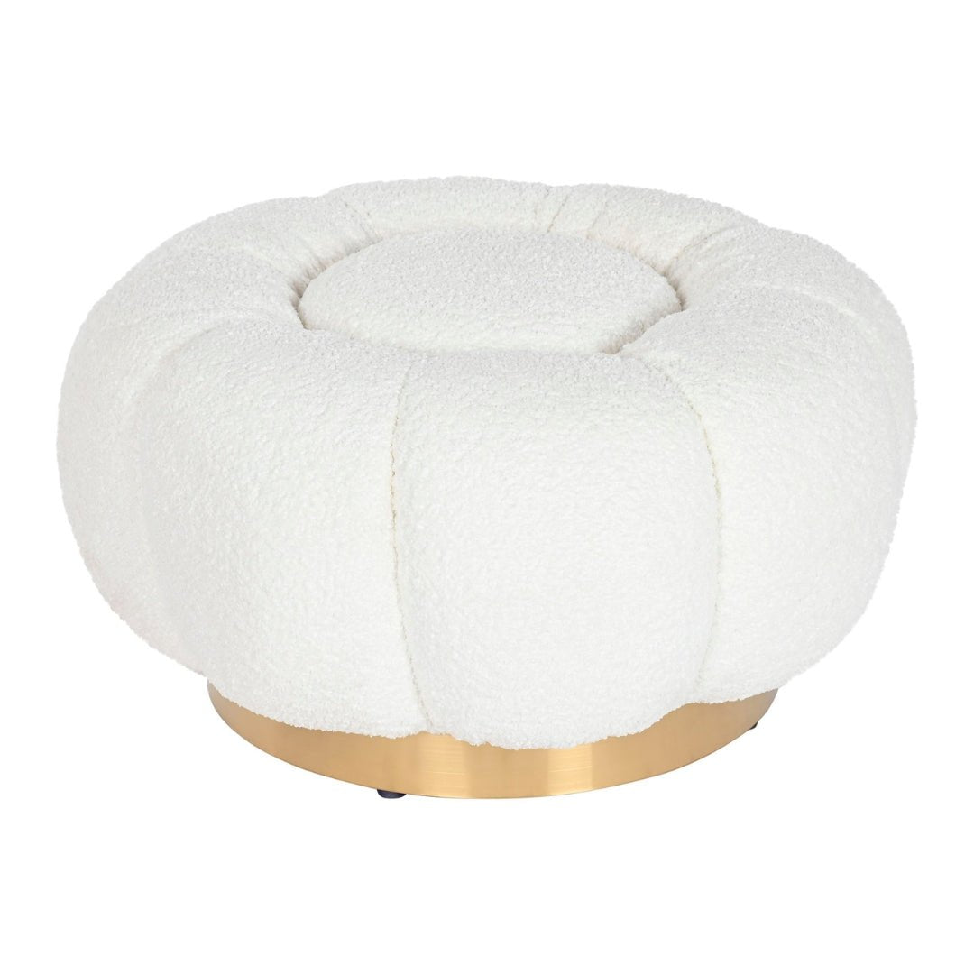 Round Boucle Puff - Stylish Comfort for Any Space - LUXONAS