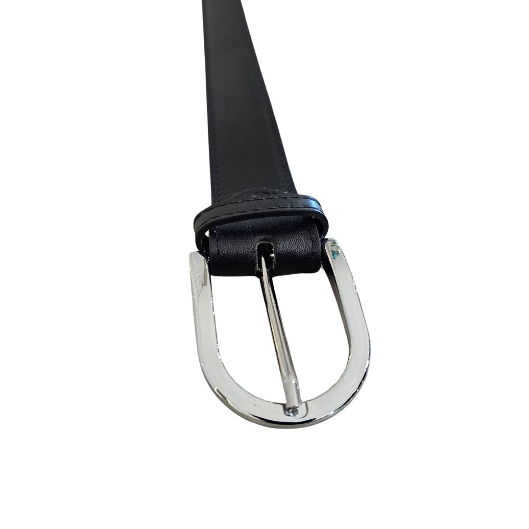 Round Buckle Black Belt