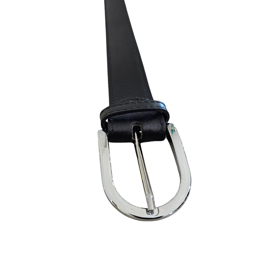Round Buckle Black Belt