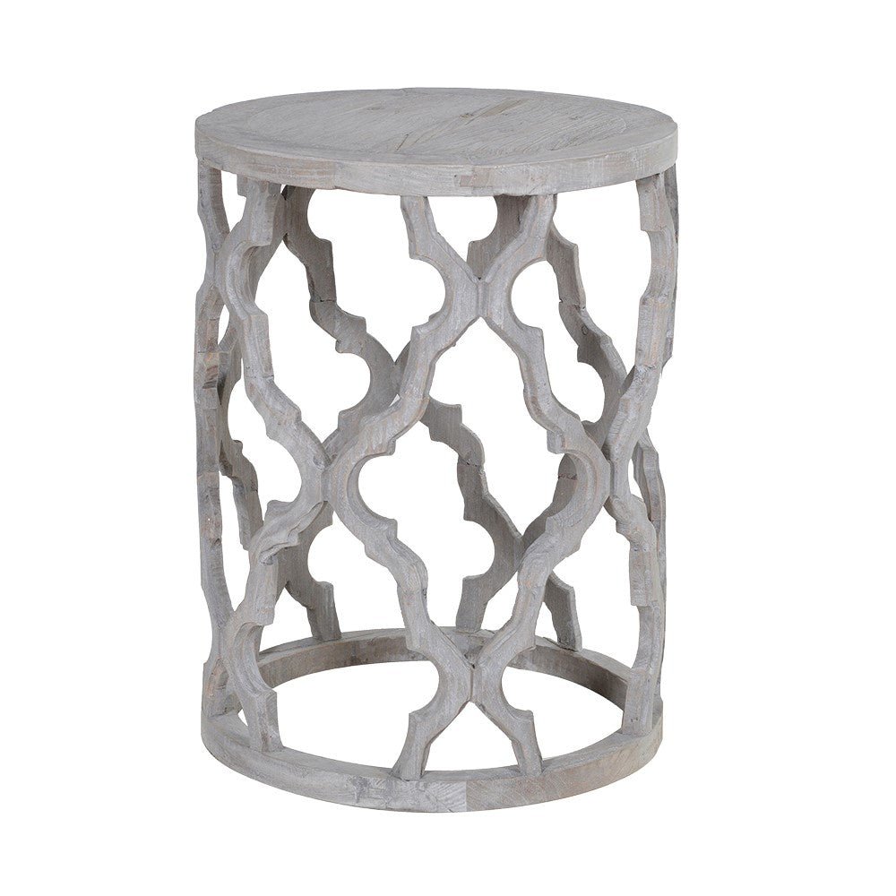 Round Fretwork End Table