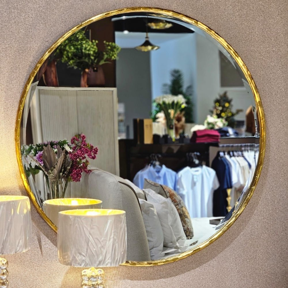 Round Gold Era Mirror - Elegant Decorative Wall Mirror - LUXONAS HOME