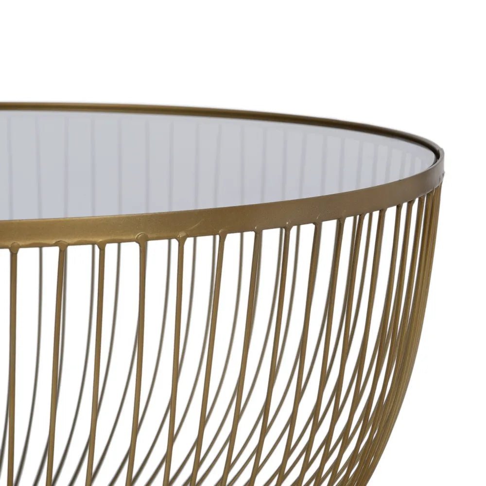 Round Gold Trapped Coffee Table - LUXONAS
