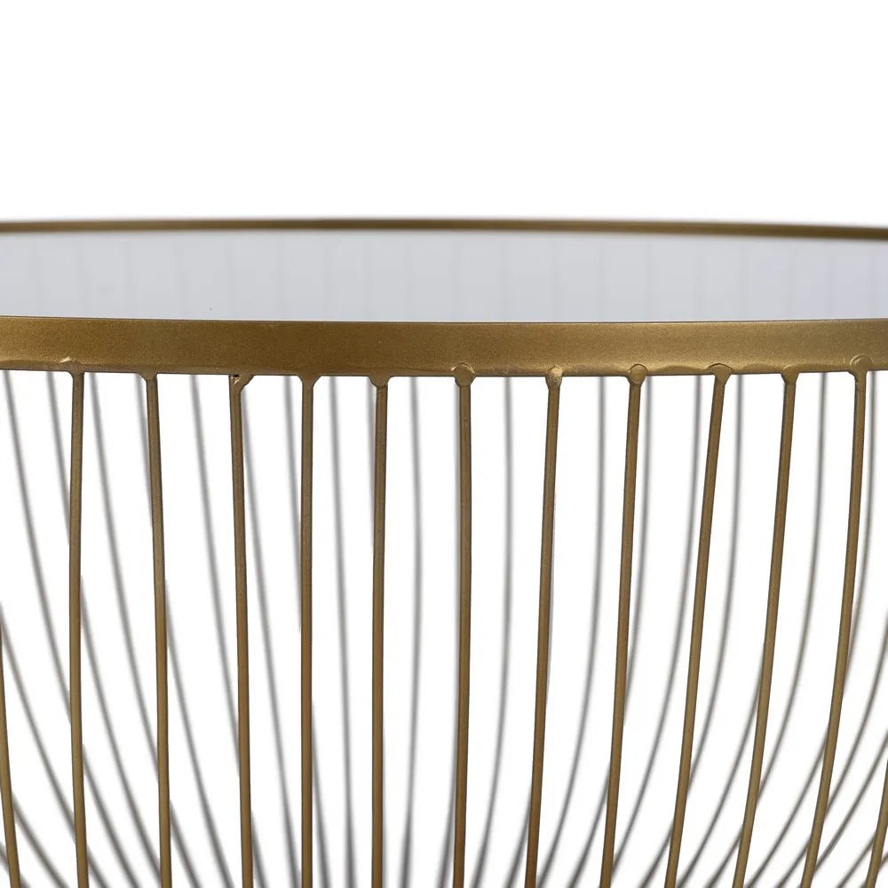 Round Gold Trapped Coffee Table - LUXONAS