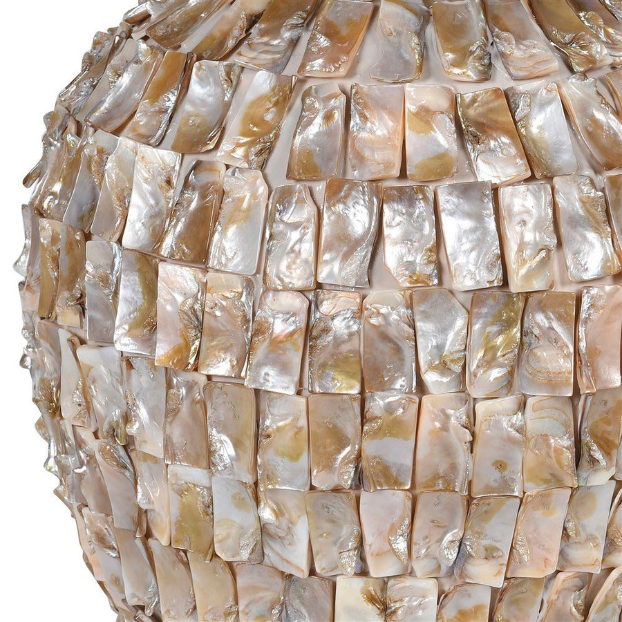 Round Mother of Pearl Effect Lamp