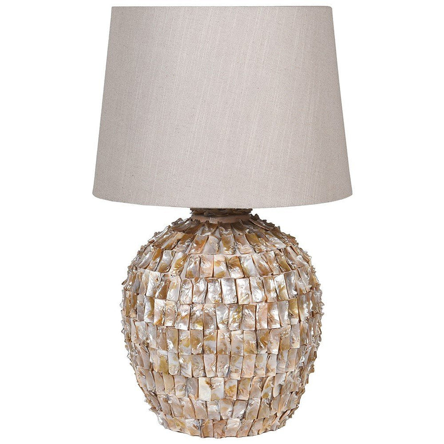 Round Mother of Pearl Effect Lamp