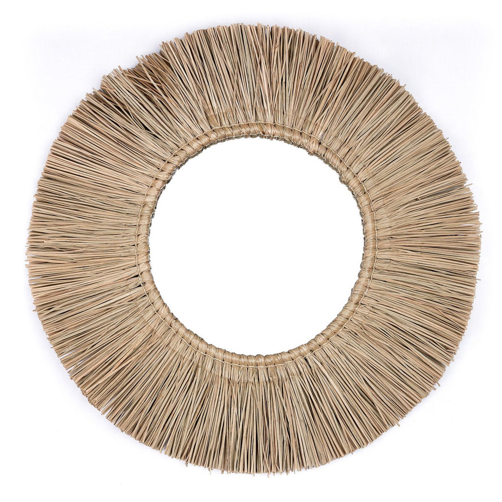 Round Seagrass Wall Mirror 60 cm Diameter RIMBA - LUXONAS HOME