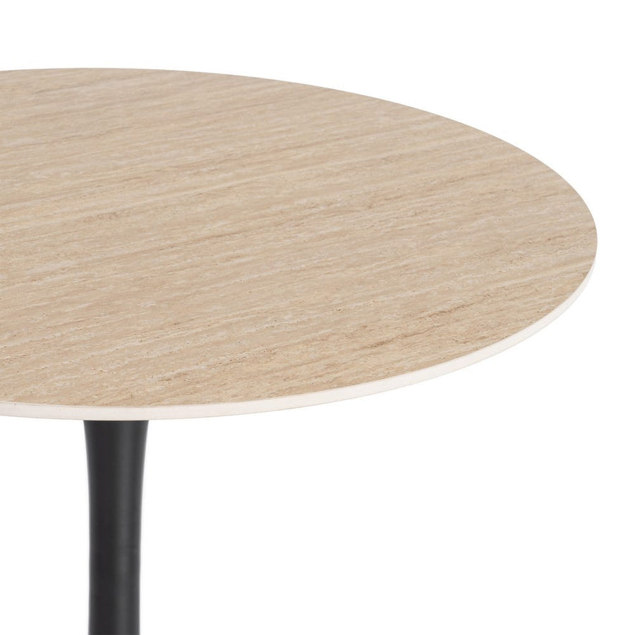 Round Travertine Table for Contract Use