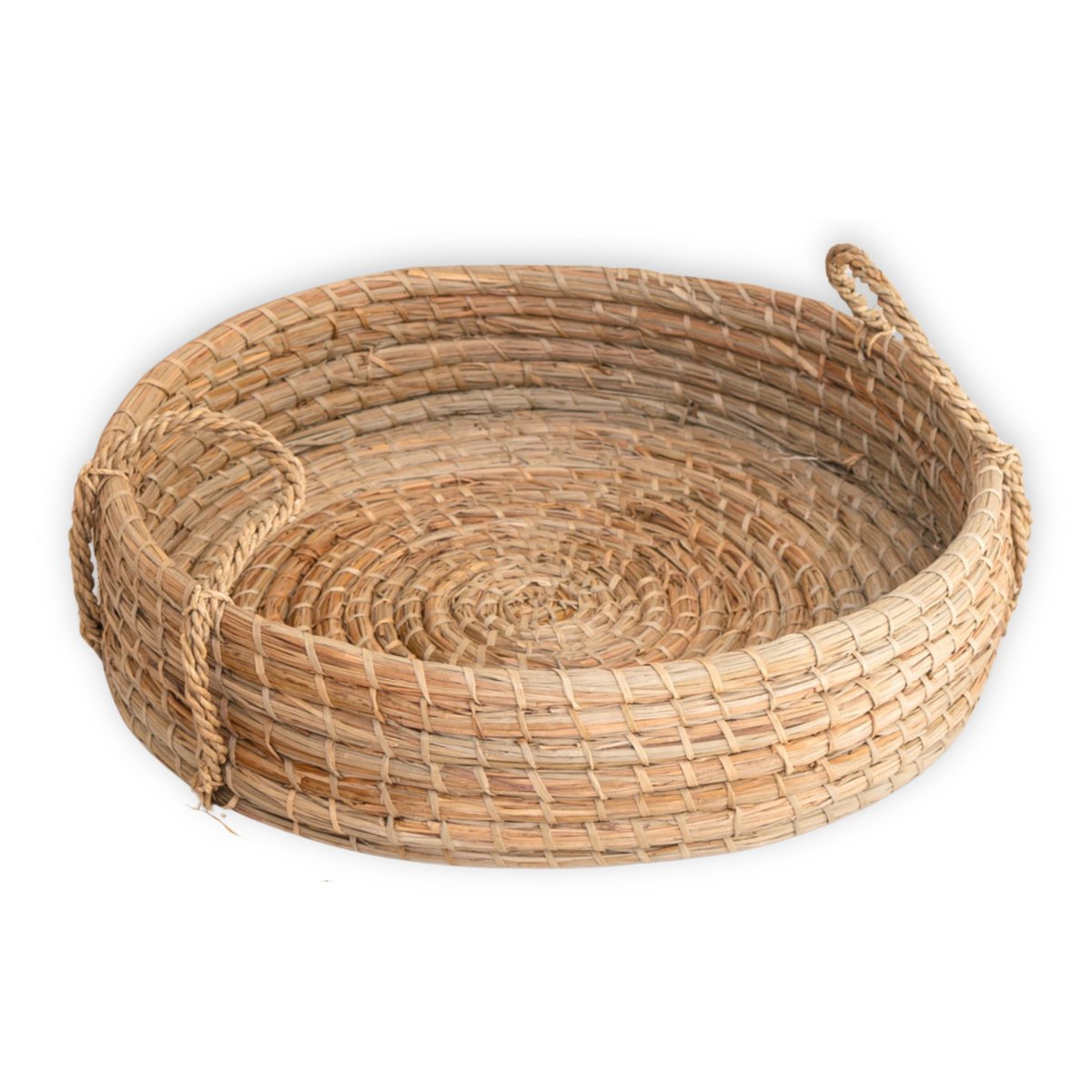 Round Tray Woven from Seagrass PINTU Decorative Serving Tray (2 sizes) - LUXONAS HOME