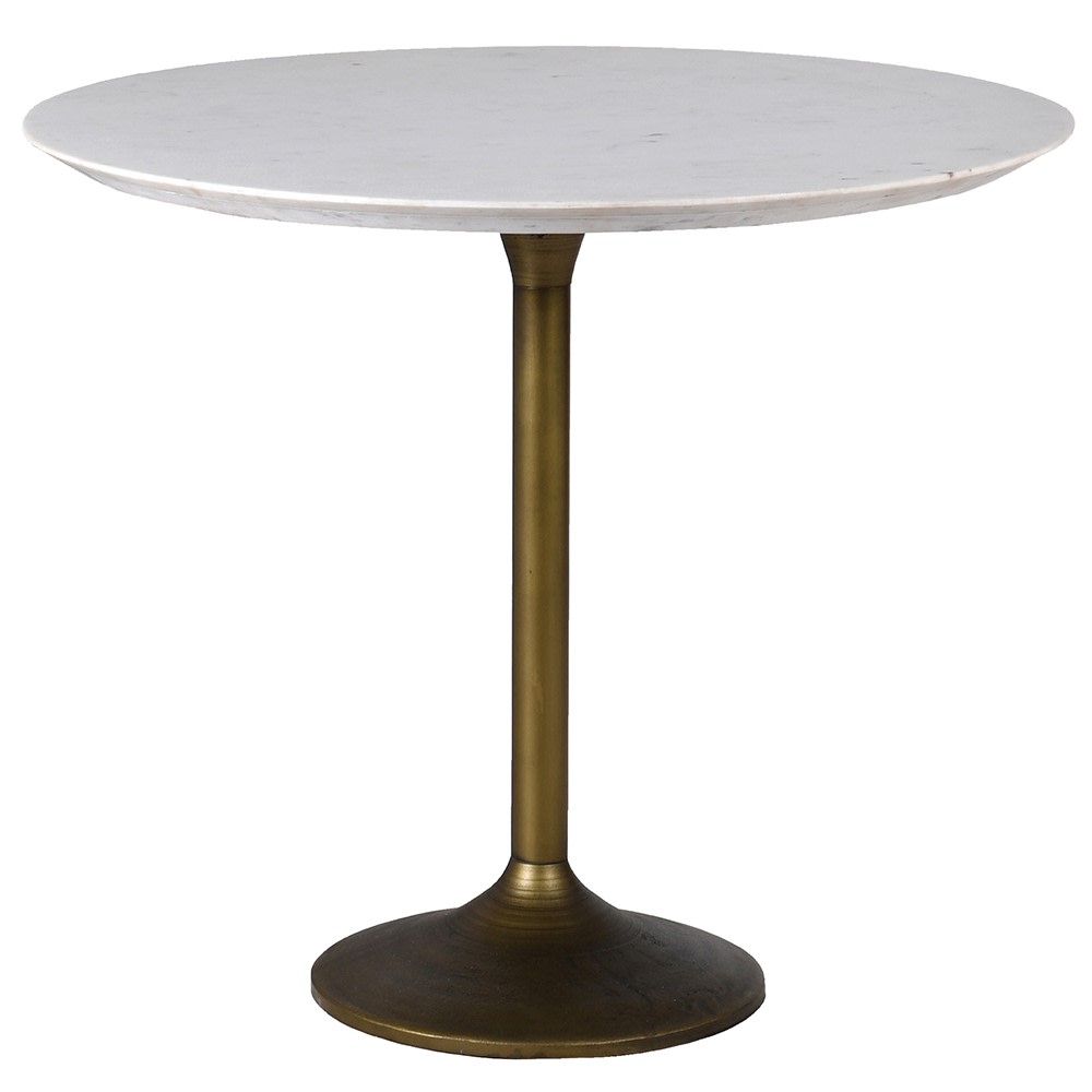 Elegant Round White Marble Bistro Table