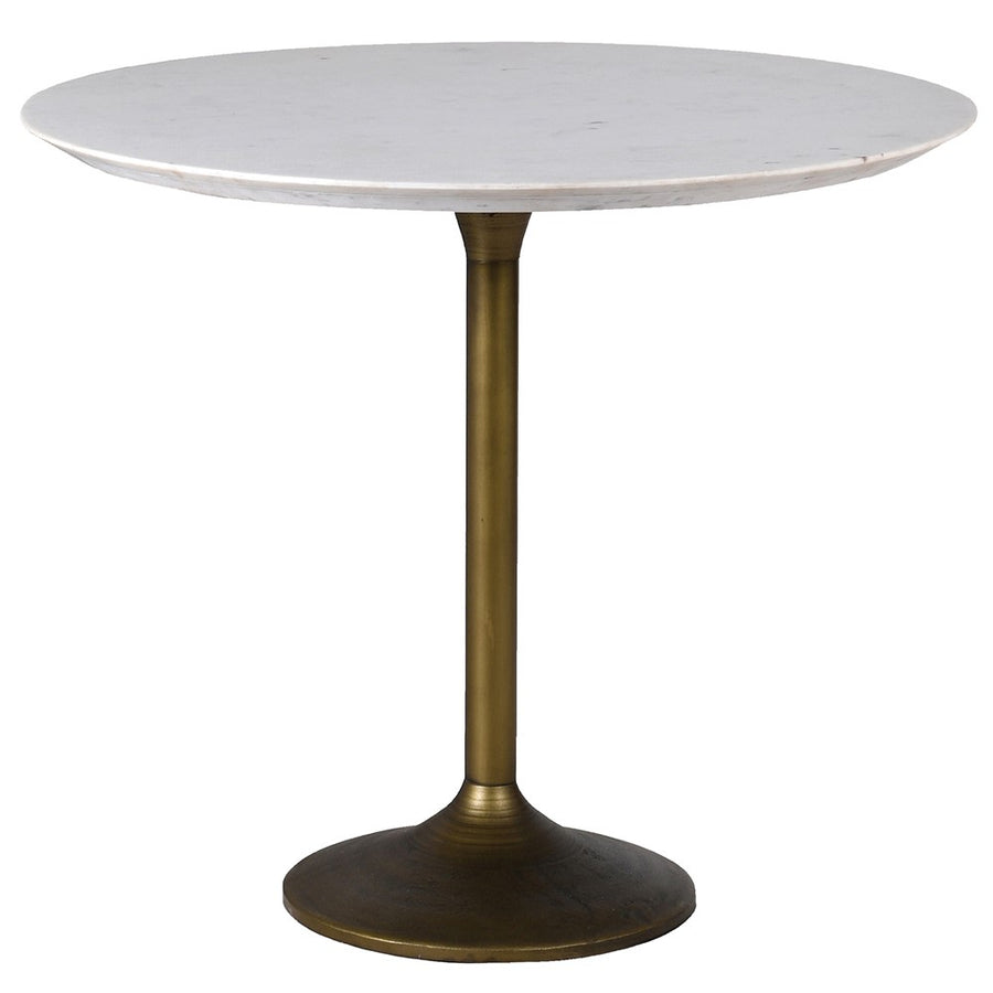 Elegant Round White Marble Bistro Table