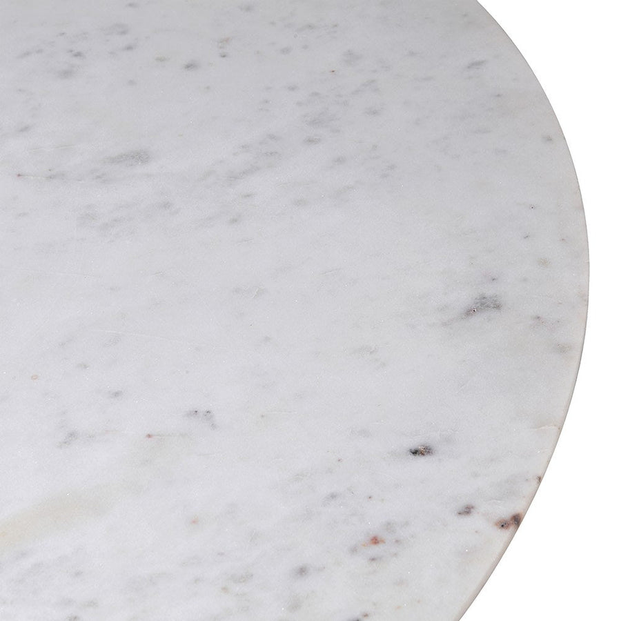 Elegant Round White Marble Bistro Table