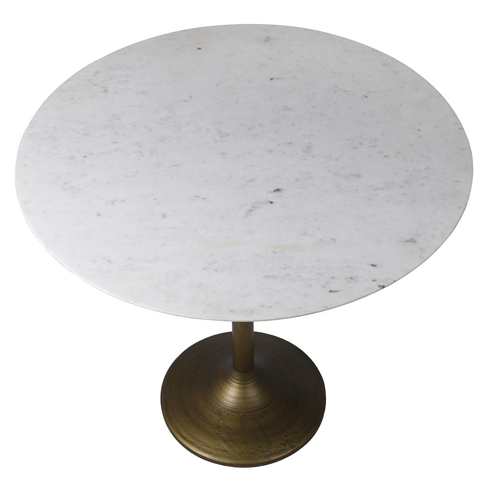 Round White Marble Bistro Table - LUXONAS