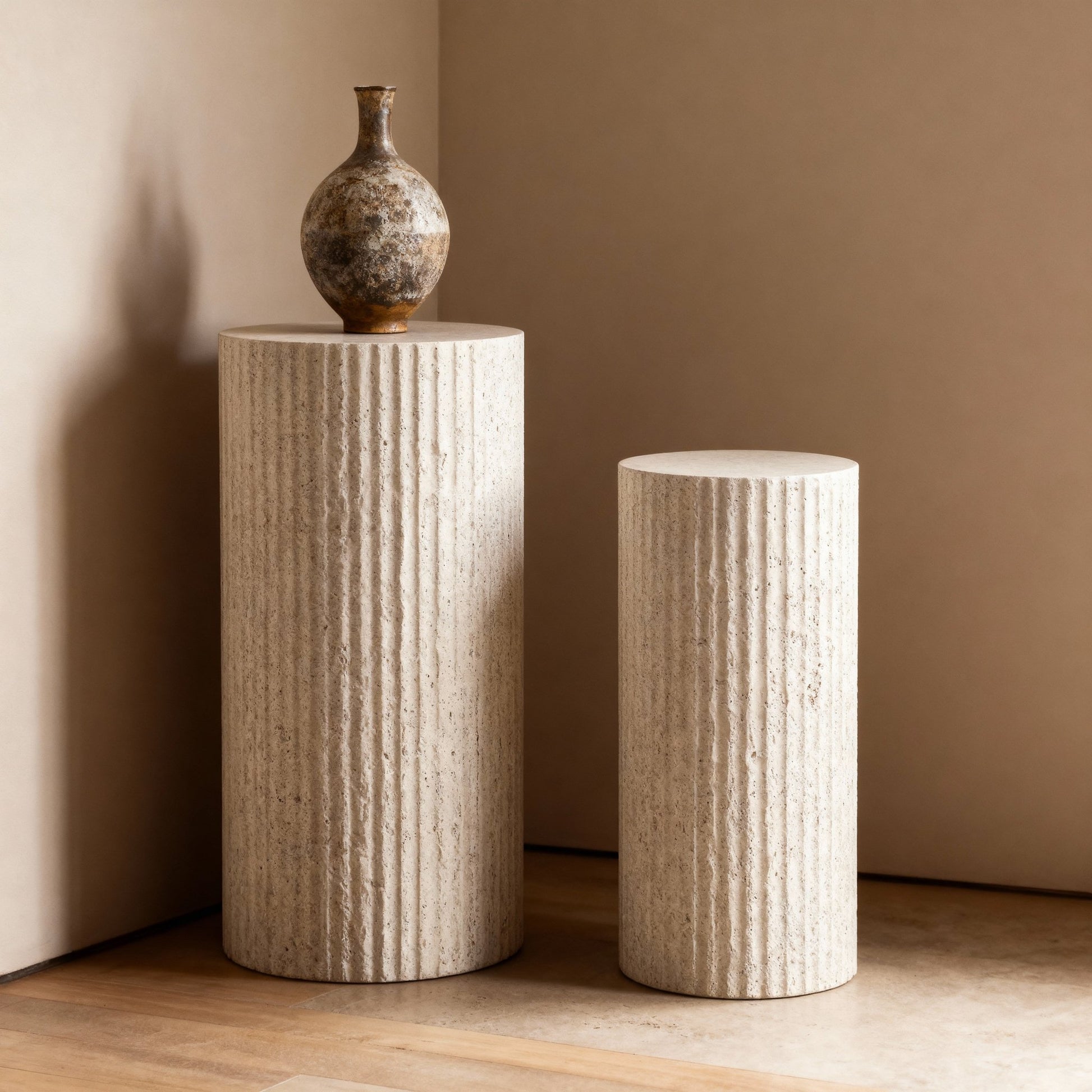 Round White Pedestal - LUXONAS