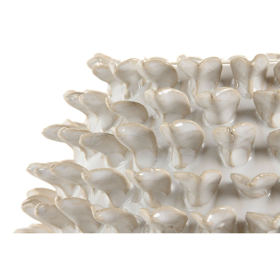 Round White Spiked Ceramic Vase