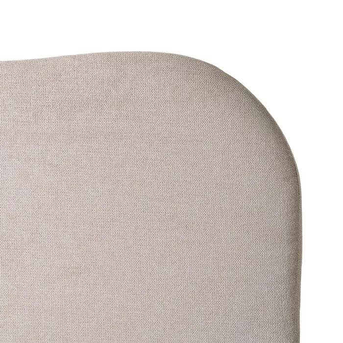 Rounded Beige Fabric Bed - LUXONAS