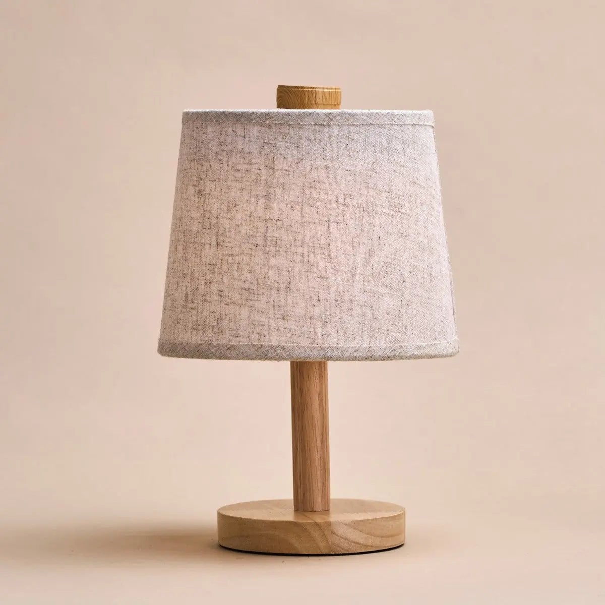 Rover Light Brown Wooden Rechargeable Lamp | Cordless, Dimmable & Linen Blend - LUXONAS HOME