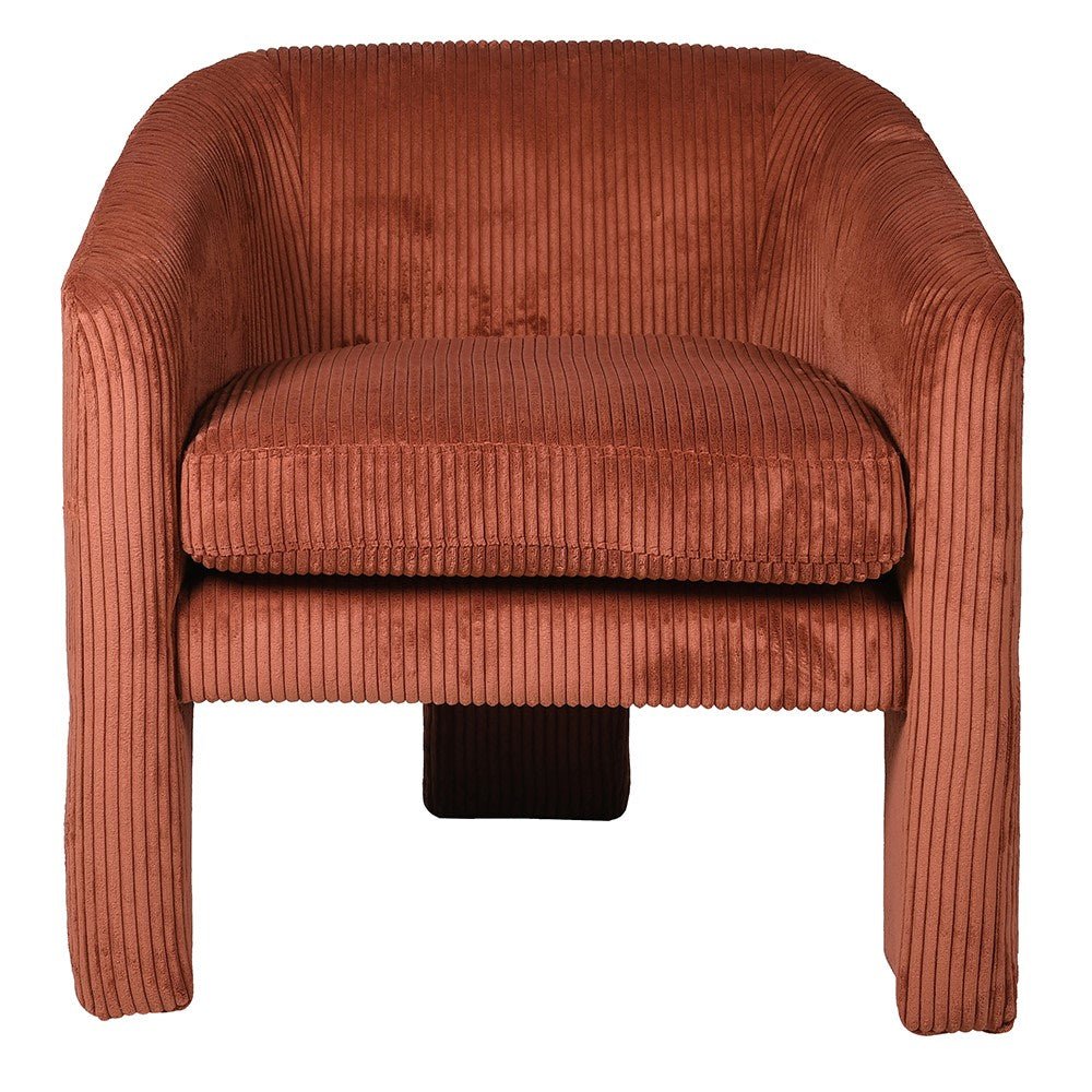 Rust Corduroy Accent Chair - LUXONAS