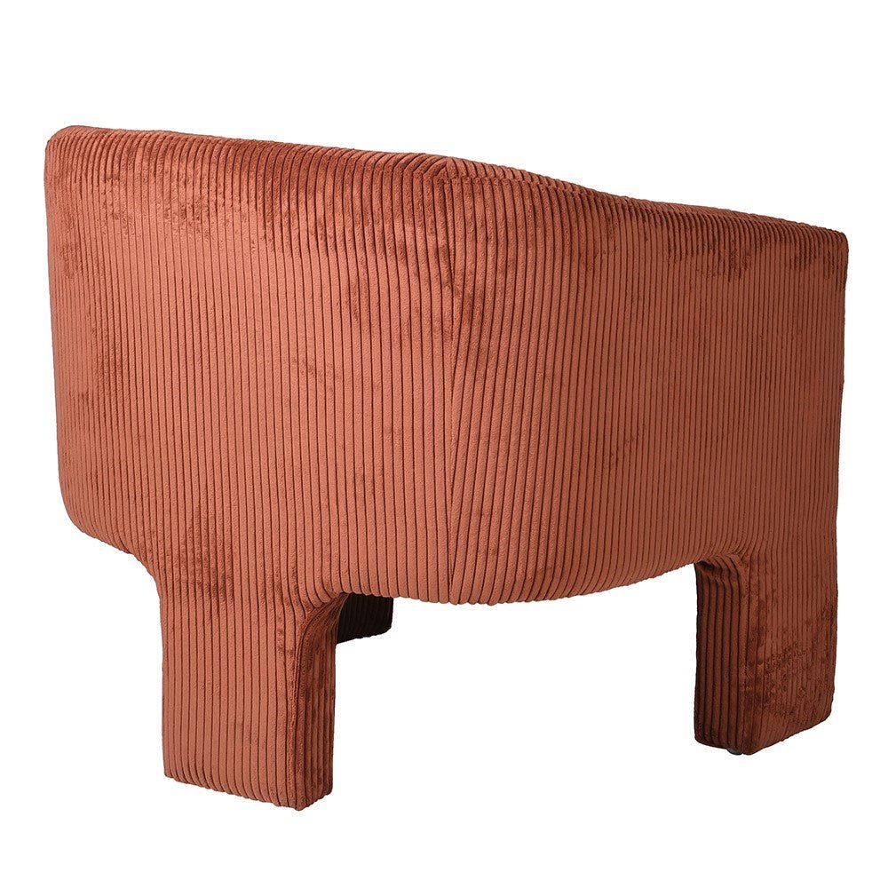 Rust Corduroy Accent Chair - LUXONAS