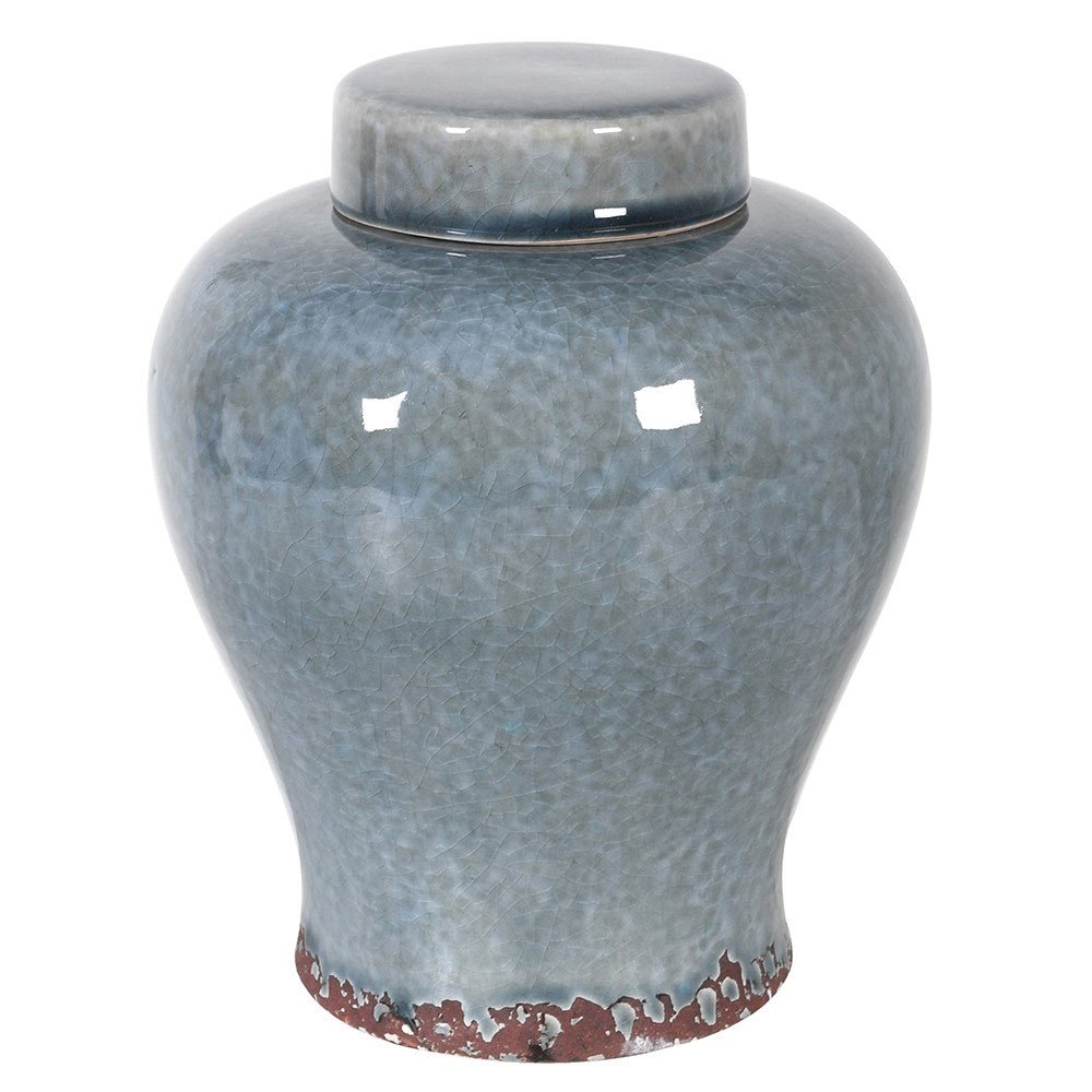 Rustic Grey Ceramic Storage Jar