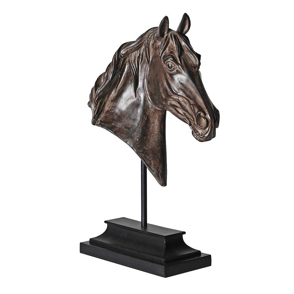 Rustic Horse Head On Stand - LUXONAS