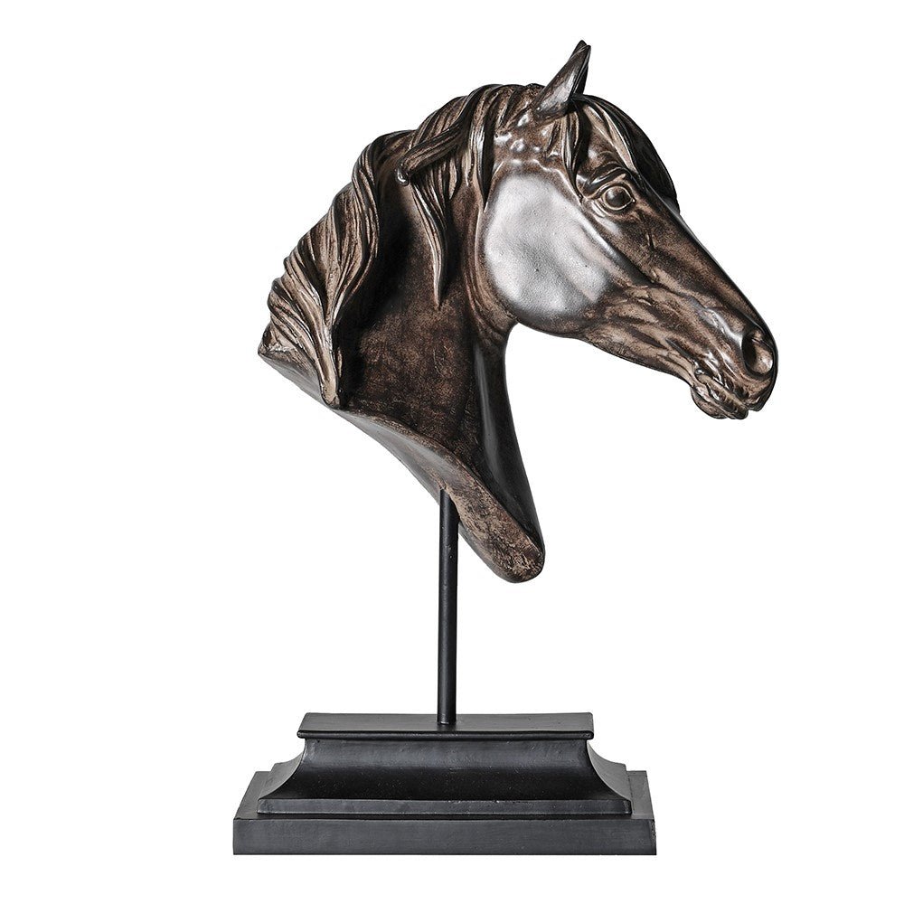 Rustic Horse Head On Stand - LUXONAS