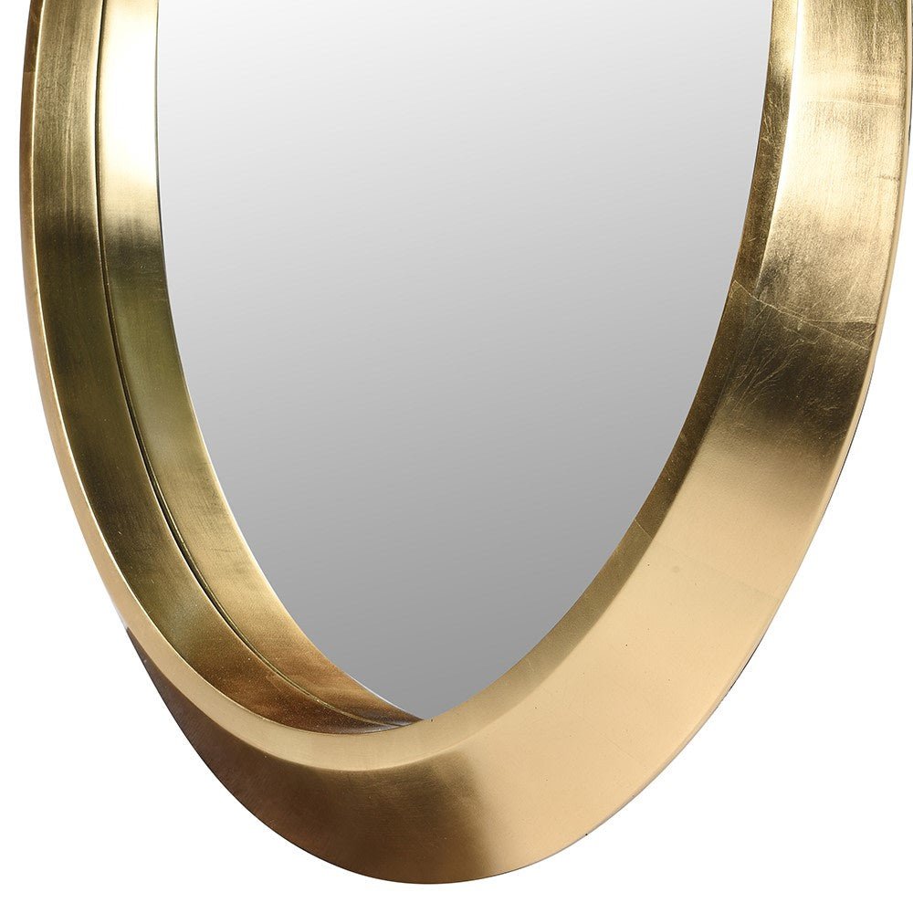 Rya Wide Frame Gold Leaf Mirror - LUXONAS